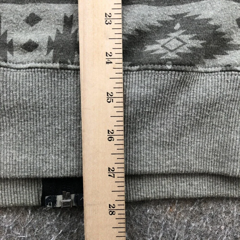 Volcom Hoodie Mens Large Gray Aztec Fleece Full Zip Sweatshirt Pockets Geometric - Picture 12 of 12